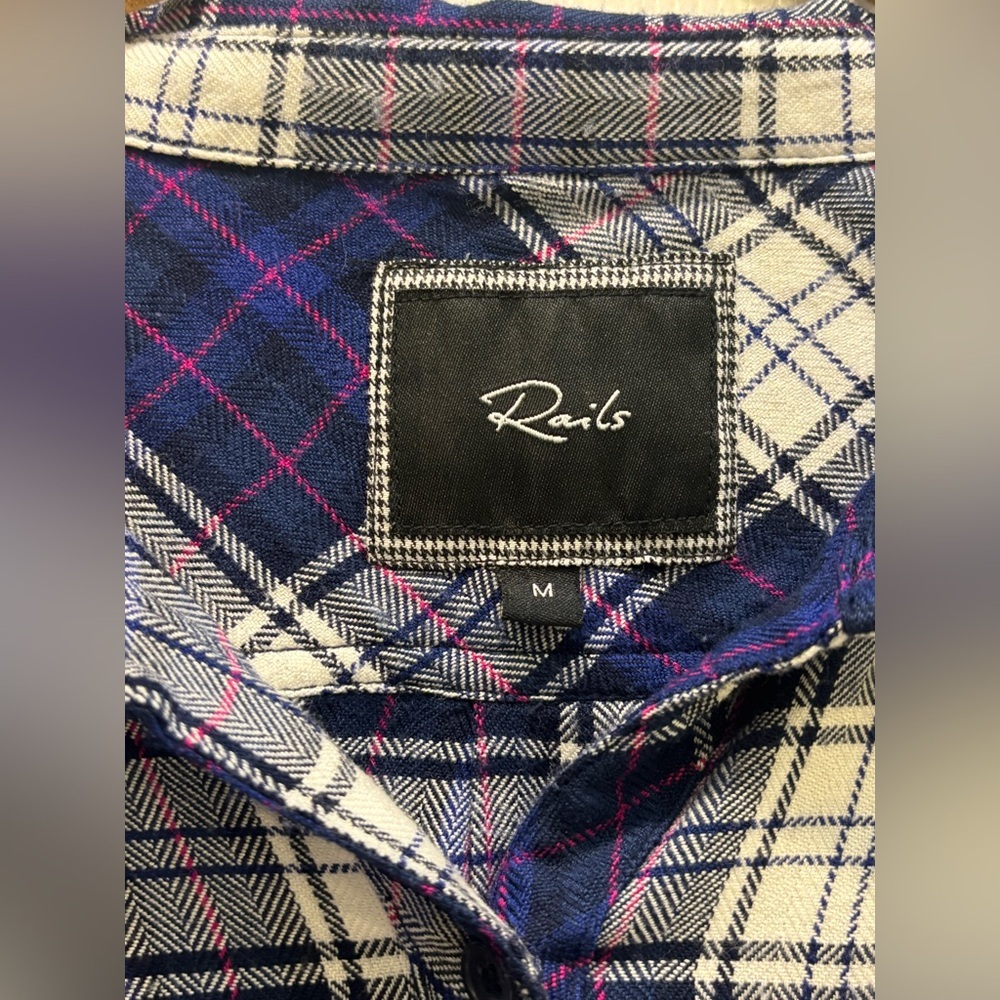 Rails Anthropologie Plaid Flannel shirt in purple size medium, so soft π - Picture 8 of 11
